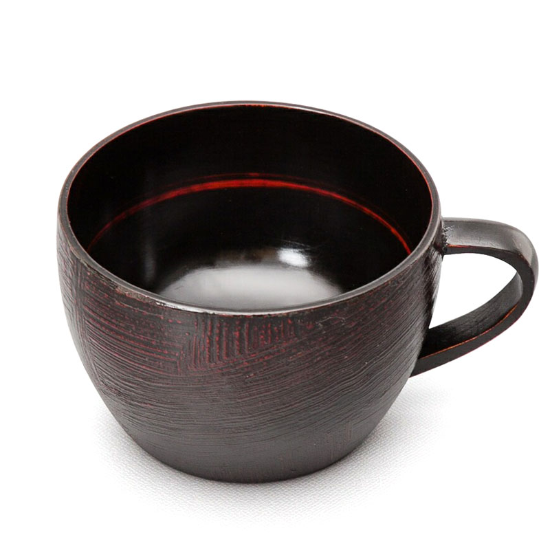 マグカップ 天然木製 大和型 ティーカップ 曙 漆塗り コーヒーカップ 軽い 軽量 おしゃれ 黒 ブラック コップ 和食器 和モダン モダン 持ち手  取っ手 割れにくい 割れない | カップ・茶器・酒器