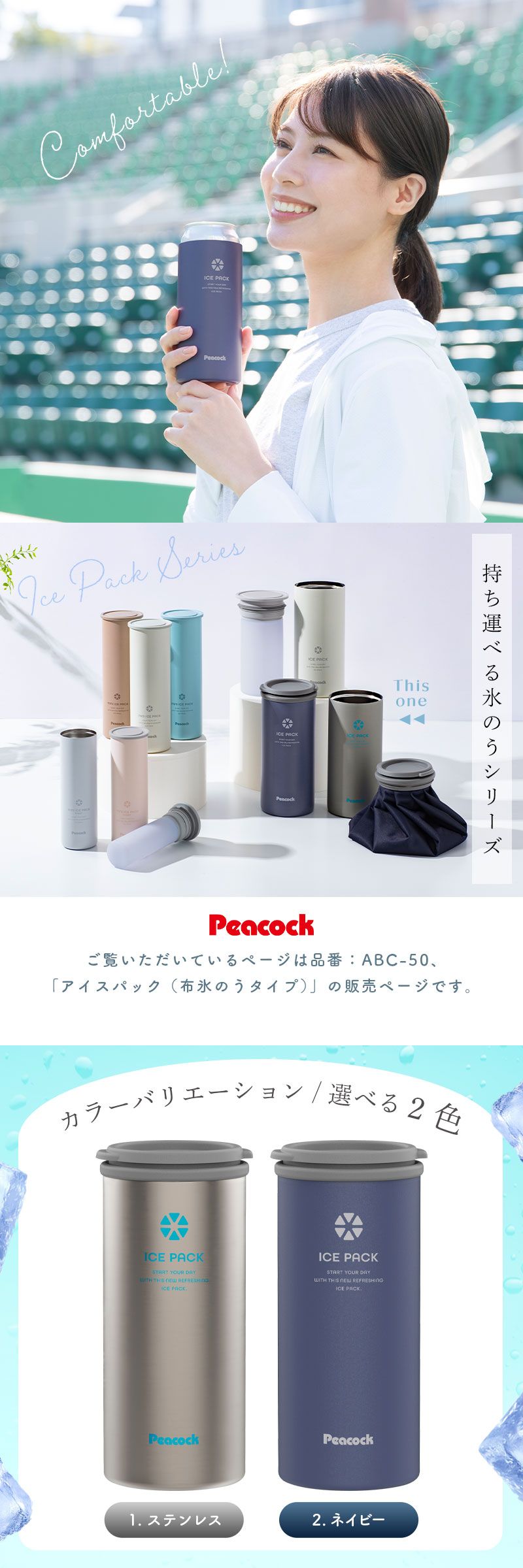 ピーコック 氷のう アイスパック 布氷のう タイプ 正規品 500ml 用