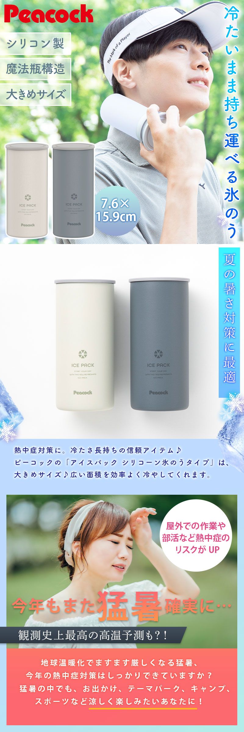 ピーコック 氷のう ミニアイスパック ラージサイズ 正規品 ネック