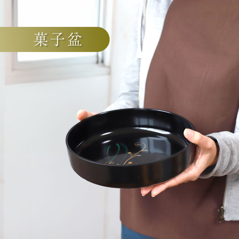 お盆 トレー 紀州塗り 丸盆 菓子盆 菓子鉢 茶托 コースター 7点 セット