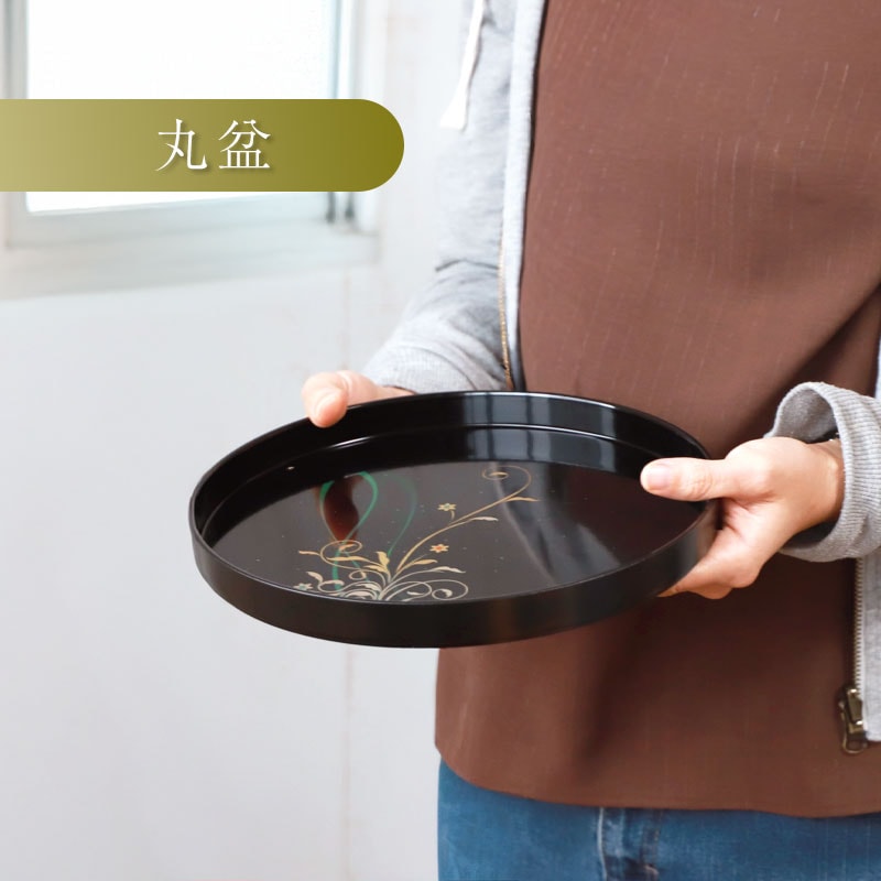 お盆 トレー 紀州塗り 丸盆 菓子盆 菓子鉢 茶托 コースター 7点 セット