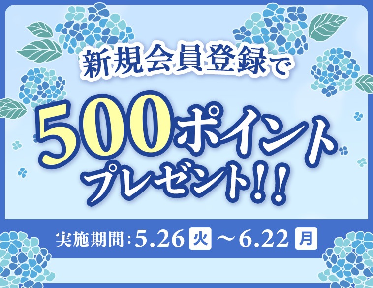 新規会員様500ポイント付与