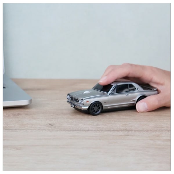 日産スカイライン NISSAN SKYLINE 2000GT-R Bluetooth対応 無線マウス (ガンメタ シルバー)