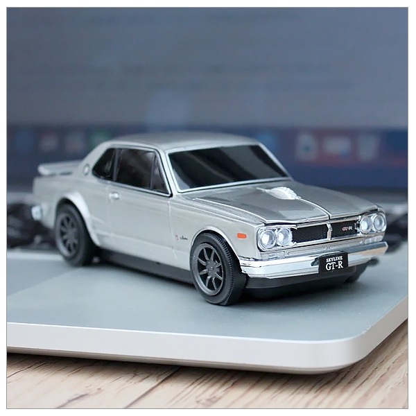日産スカイライン NISSAN SKYLINE 2000GT-R Bluetooth対応 無線マウス (ガンメタ シルバー)