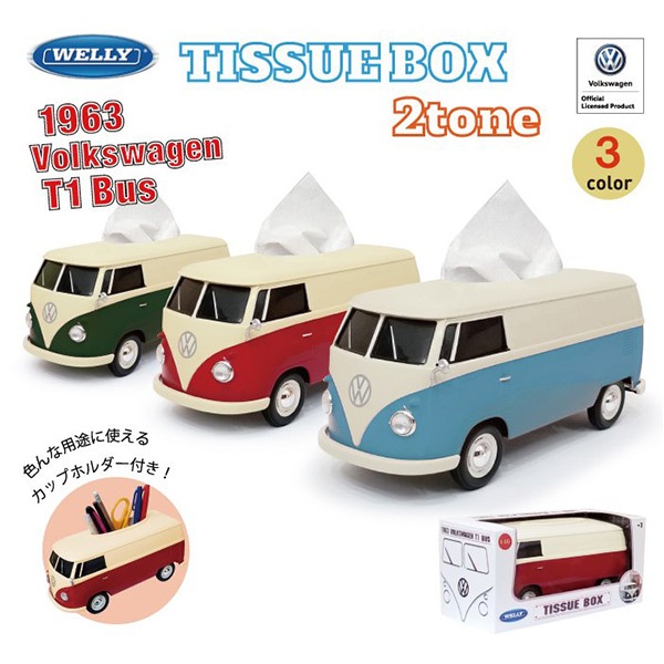 ティッシュボックス フォルクスワーゲン T1バスモデル Volkswagen T1 Bus ツートーンモデル ギフト レトロ かわいい 小物ケース 雑貨 その他 生活雑貨 Mjsoft 株 Mjsoft