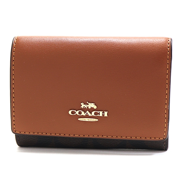 コーチ 三つ折り財布 COACH ブラウン レッドウッド CM761 IMW6S