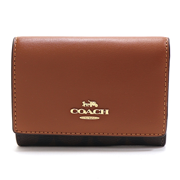COACH ブラウン 三つ折り財布 COACH コーチ 三つ折り財布 シグネチャー COACH ブラウン 三つ折り財布 COACH コーチ 三つ折り財布 シグネチャー