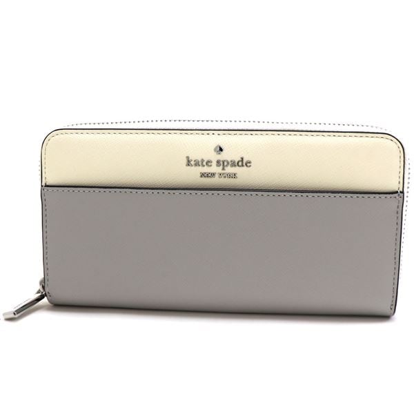 ケイトスペード 長財布 レディース KATE SPADE Wallet ラウンドファスナー プラチナグレーマルチ KI365 020