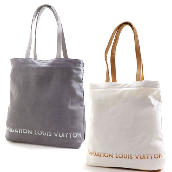 ルイヴィトン トートバッグ メンズ レディース 美術館限定 フォンダシオン LOUIS VUITTON ジッパー付きポケット グレー ホワイト  2000000020358 2000000020372