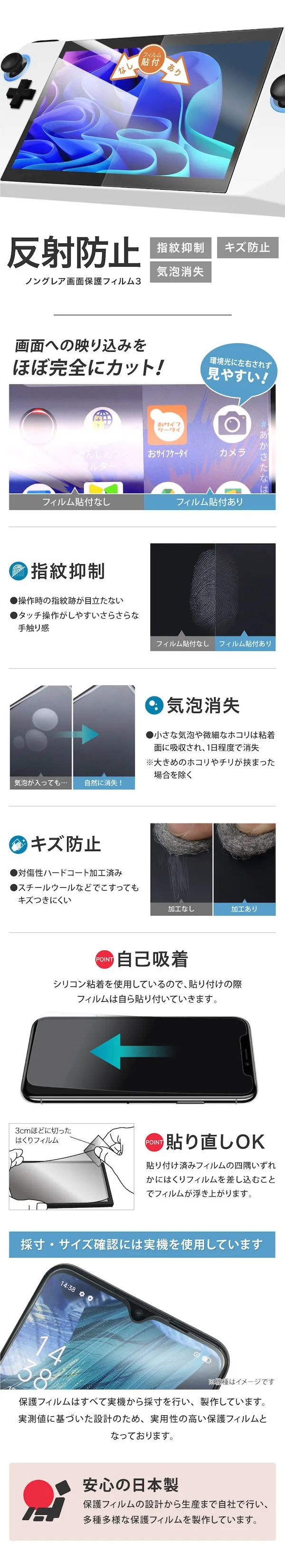 ノングレア画面保護フィルム共通画像ゲーム機用