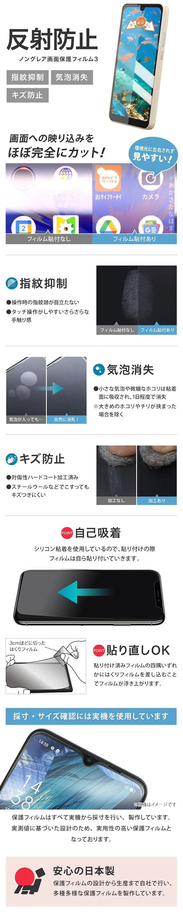 ノングレア画面保護フィルム共通画像
