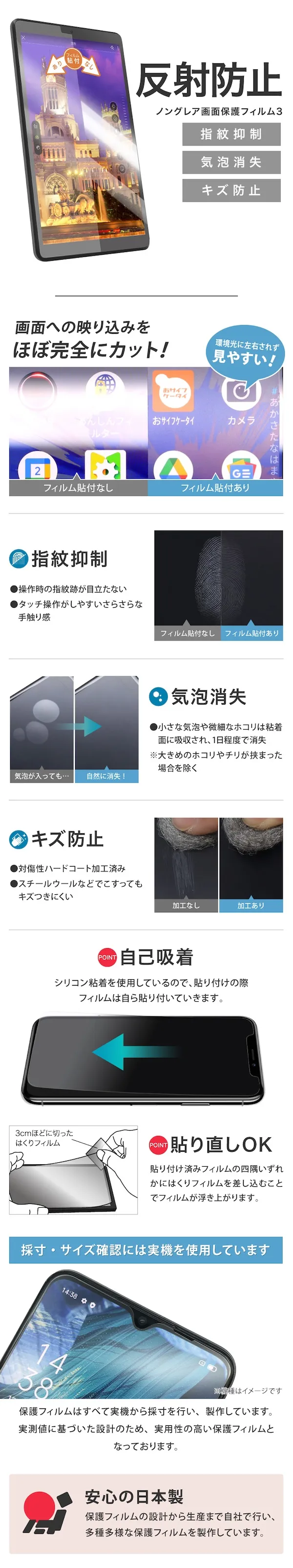 ノングレア画面保護フィルム共通画像