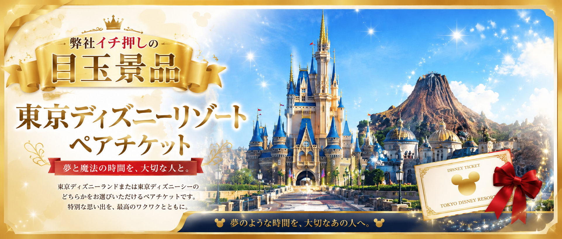 弊社イチ押しの目玉景品 東京ディズニーリゾートペアチケット