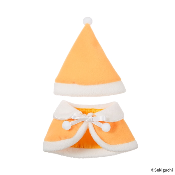 【当店オリジナル】 ぬいぐるみ用 ケープ帽子 オレンジ Sサイズ