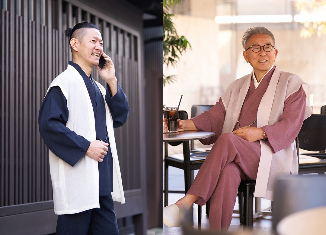 着物スーツ「門」・ 作務衣「樹亜羅」 京都二条 一杢 |