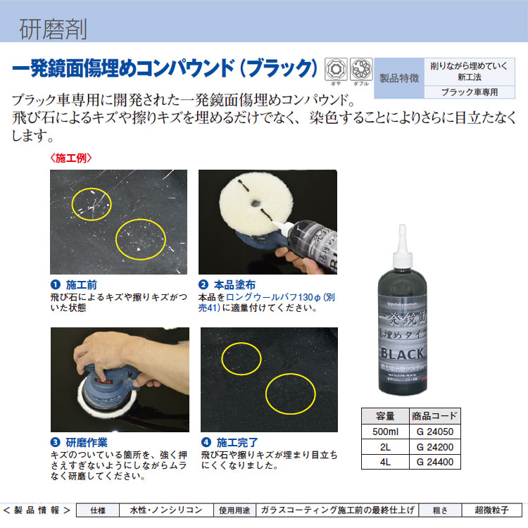 クリスタルプロセス 一発鏡面傷埋めコンパウンド ブラック 4l G 通販 現場にいいもの ものいち