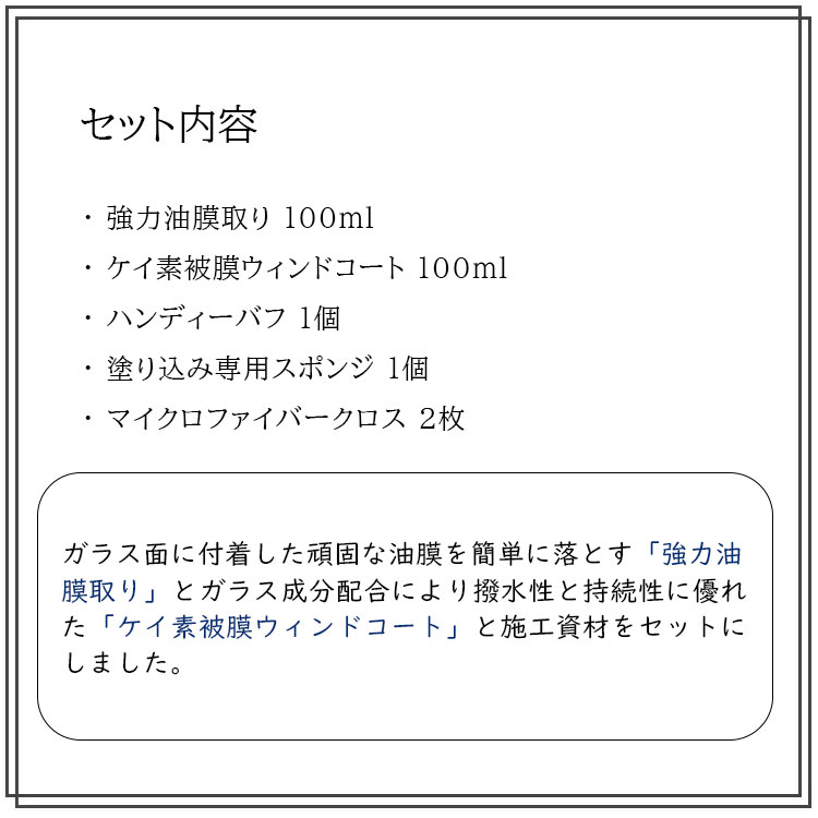 クリスタルプロセス ケイ素被膜ウィンドコート おためしセット 1組 ＜N10080＞通販｜現場にいいもの【ものいち】