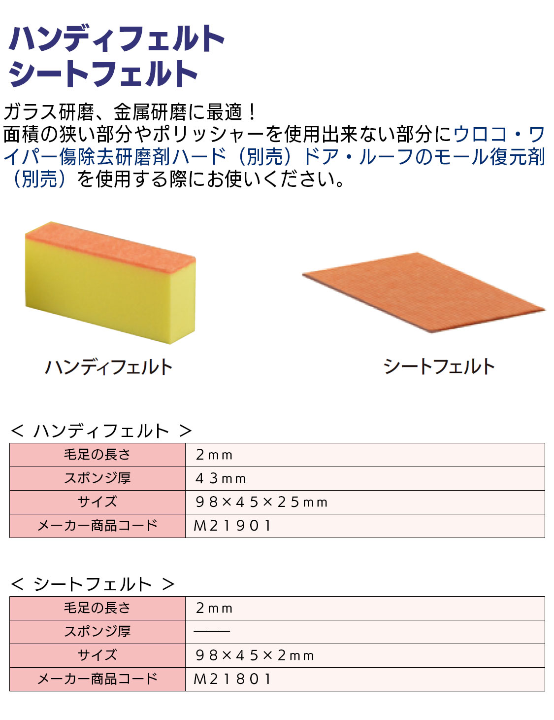 クリスタルプロセス シートフェルト 1個 ＜M21801＞通販｜現場にいいもの【ものいち】