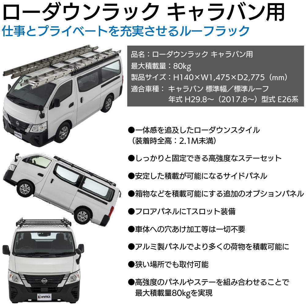 カーメイト イノープロシリーズ BU701 ローダウンラック キャラバン用