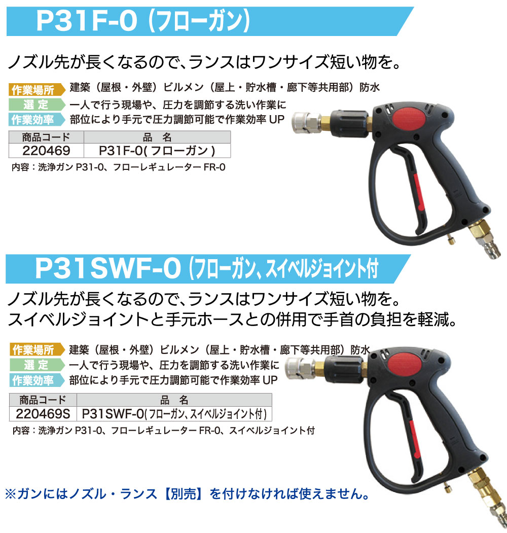精和産業 高圧洗浄機関連商品 洗浄ガン P31F-0（フローガン