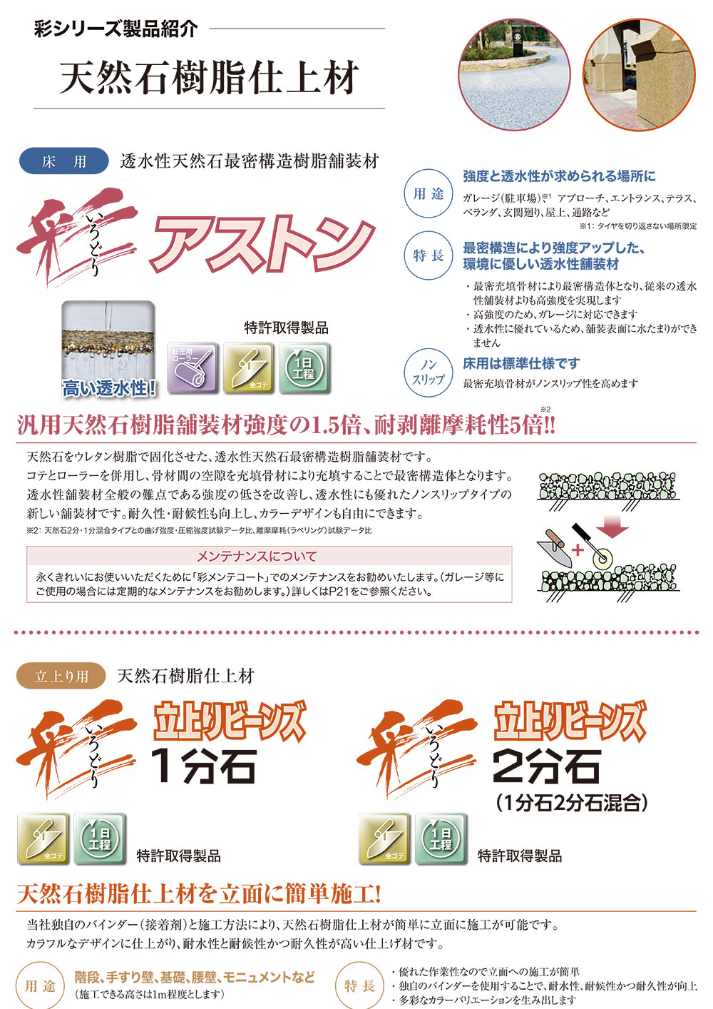 ヤブ原産業 彩 立上りビーンズ 1m²セット／箱＜8mm厚 天然石樹脂仕上材