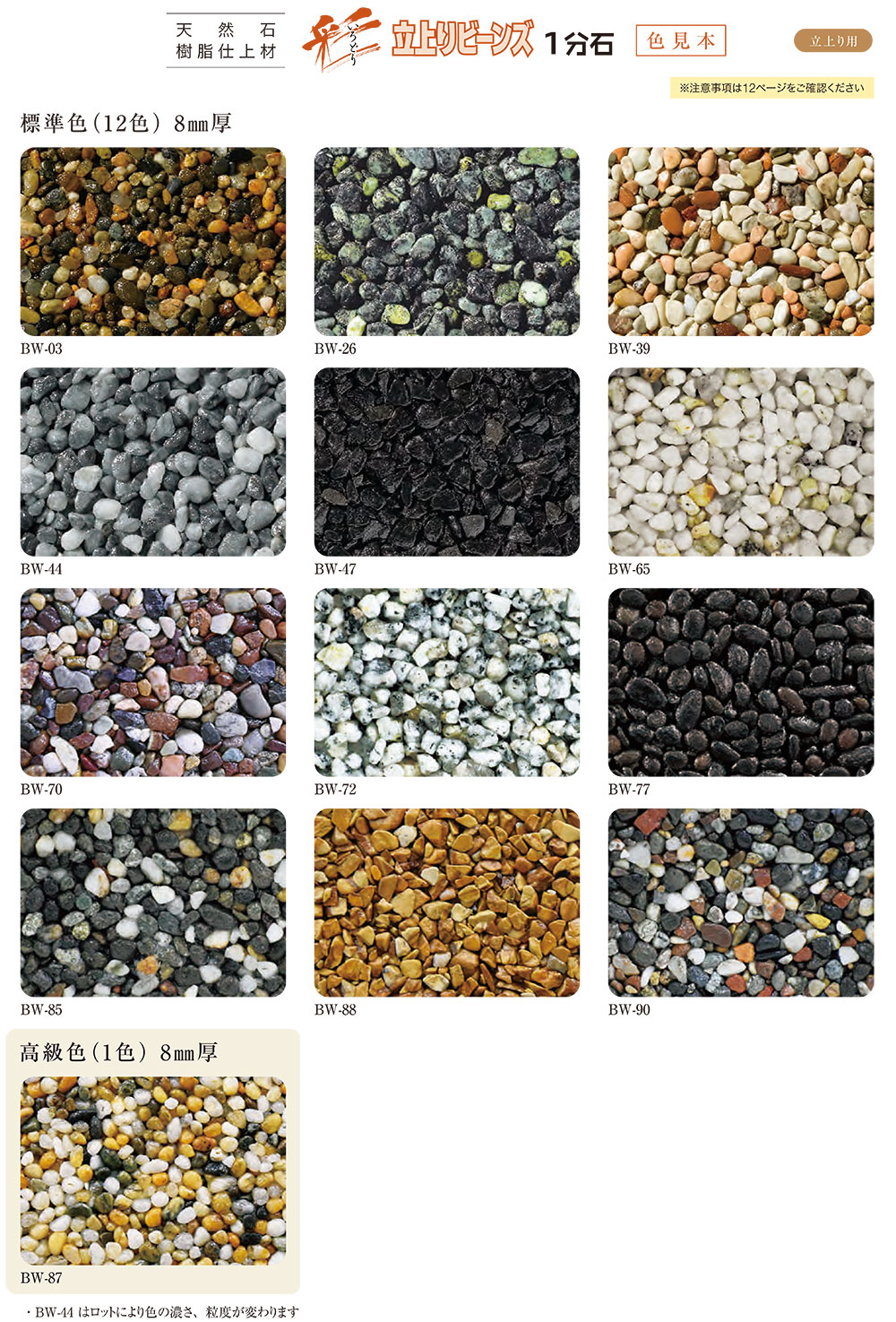 ヤブ原産業 彩 立上りビーンズ 1m²セット／箱＜8mm厚 天然石樹脂仕上材