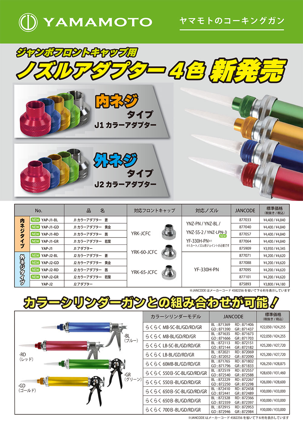 山本製作所 部品 J2アダプター ＜外ネジ ジャンボカートノズル用