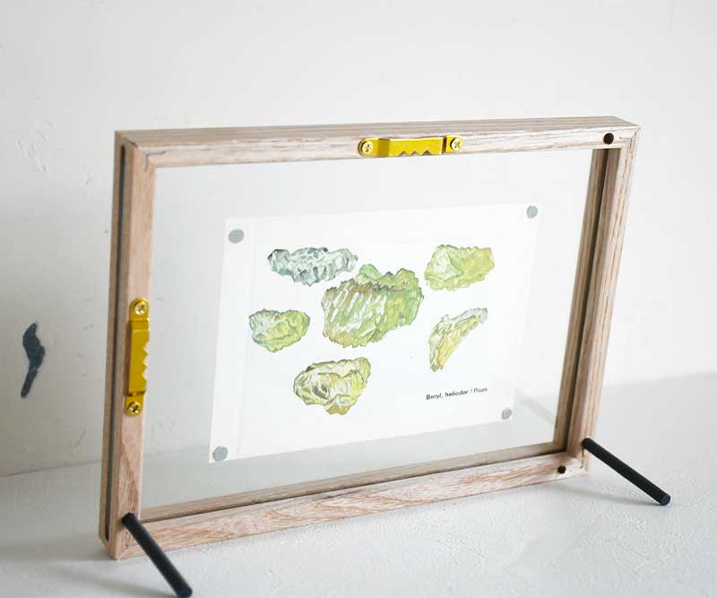 フォトフレーム鉱物図鑑・六角柱ベリル -No.398-