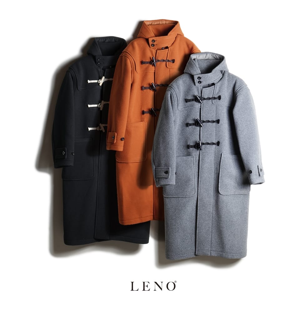 LENO リノ 21AW 日本製 DUFFLE COAT ウールカシミヤ ダッフルコート H2102-CO002 3 BLACK メルトン アウター【LENO】