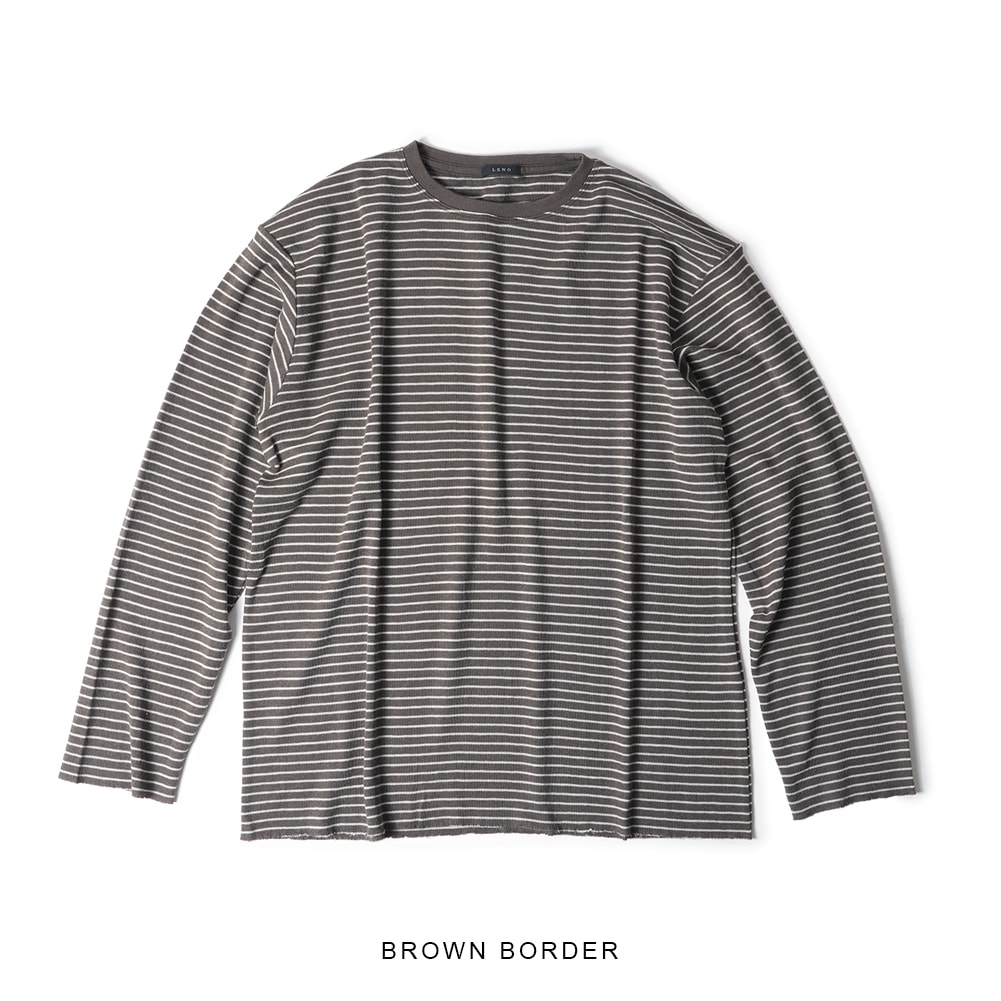 30％OFF SALE セール】LENO LONG SLEEVE BORDER T-SHIRT リノ ロング