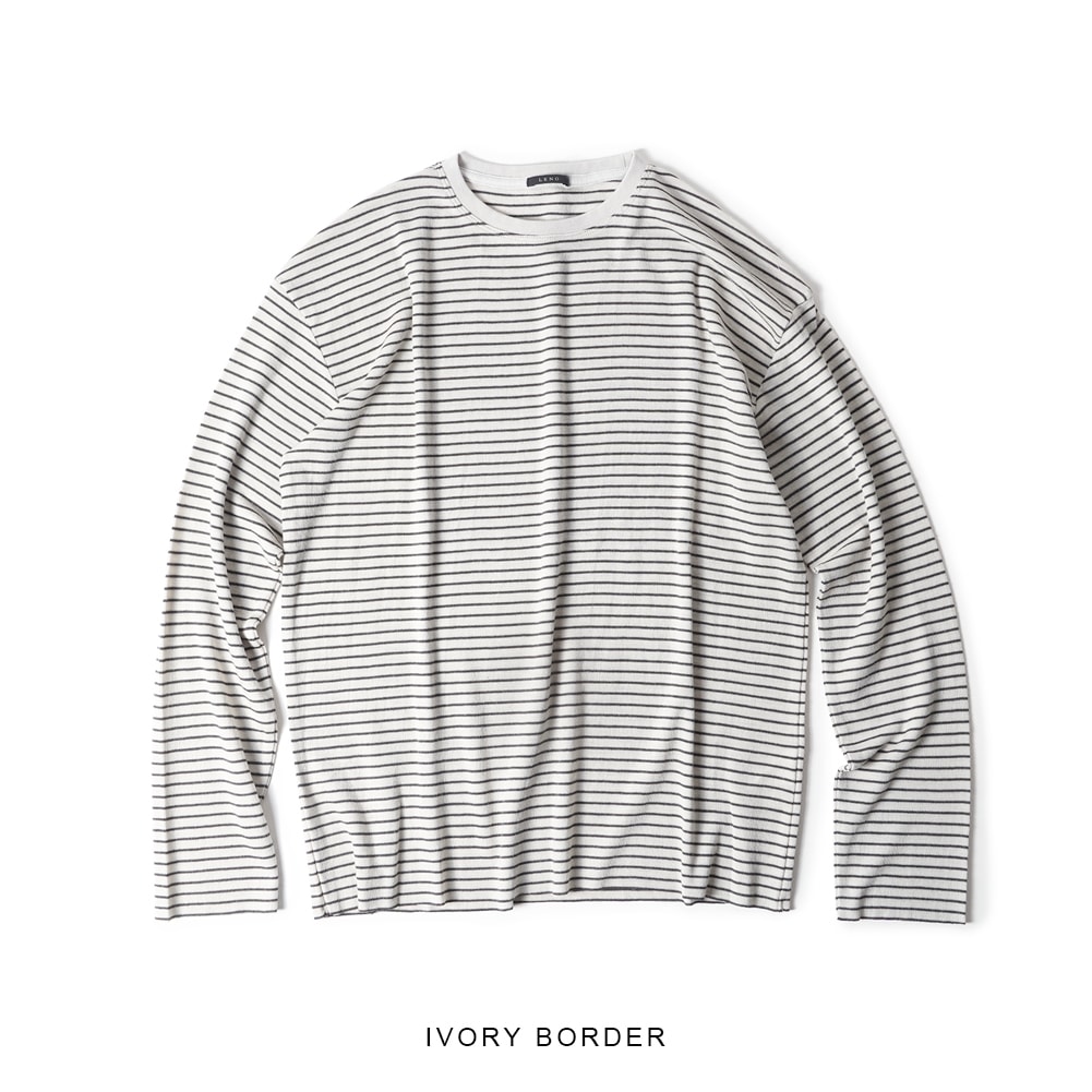 30％OFF SALE セール】LENO LONG SLEEVE BORDER T-SHIRT リノ ロング