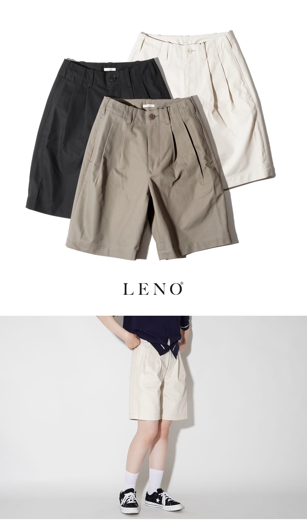 30％OFF SALE セール】LENO リノ 【WOMENS】 2 TUCK SHORT TROUSERS 2