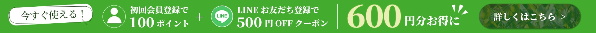 LINEお友だち登録・会員登録で最大600円分お得！