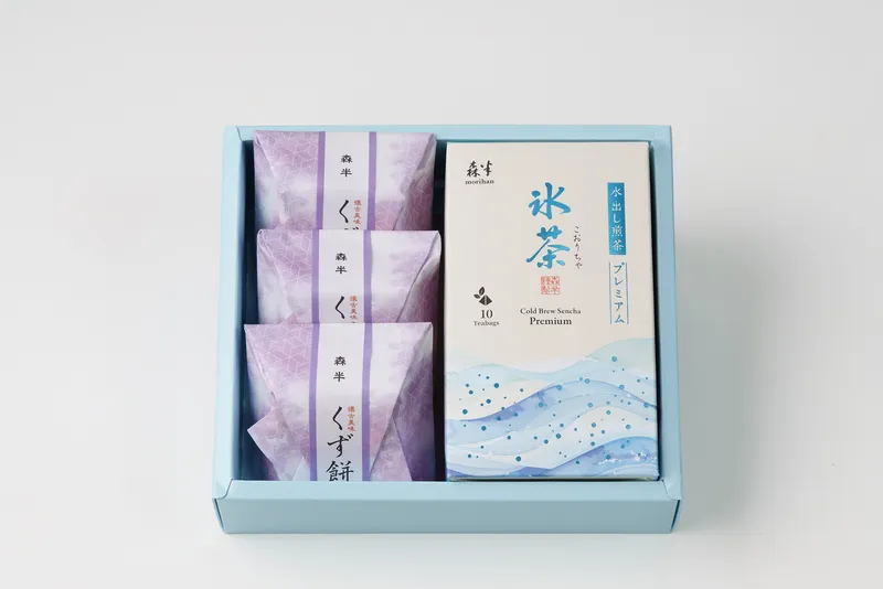 森半 氷茶(煎茶)・くず餅(白)詰め合わせの商品画像