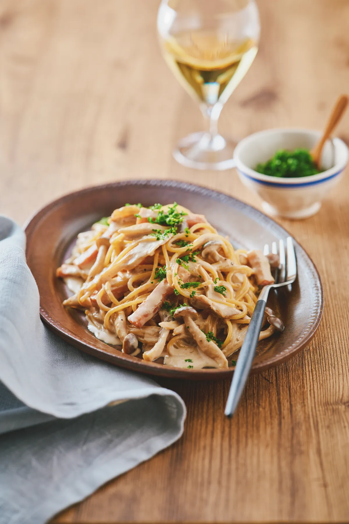 完成したワンパン コーヒークリームパスタ
