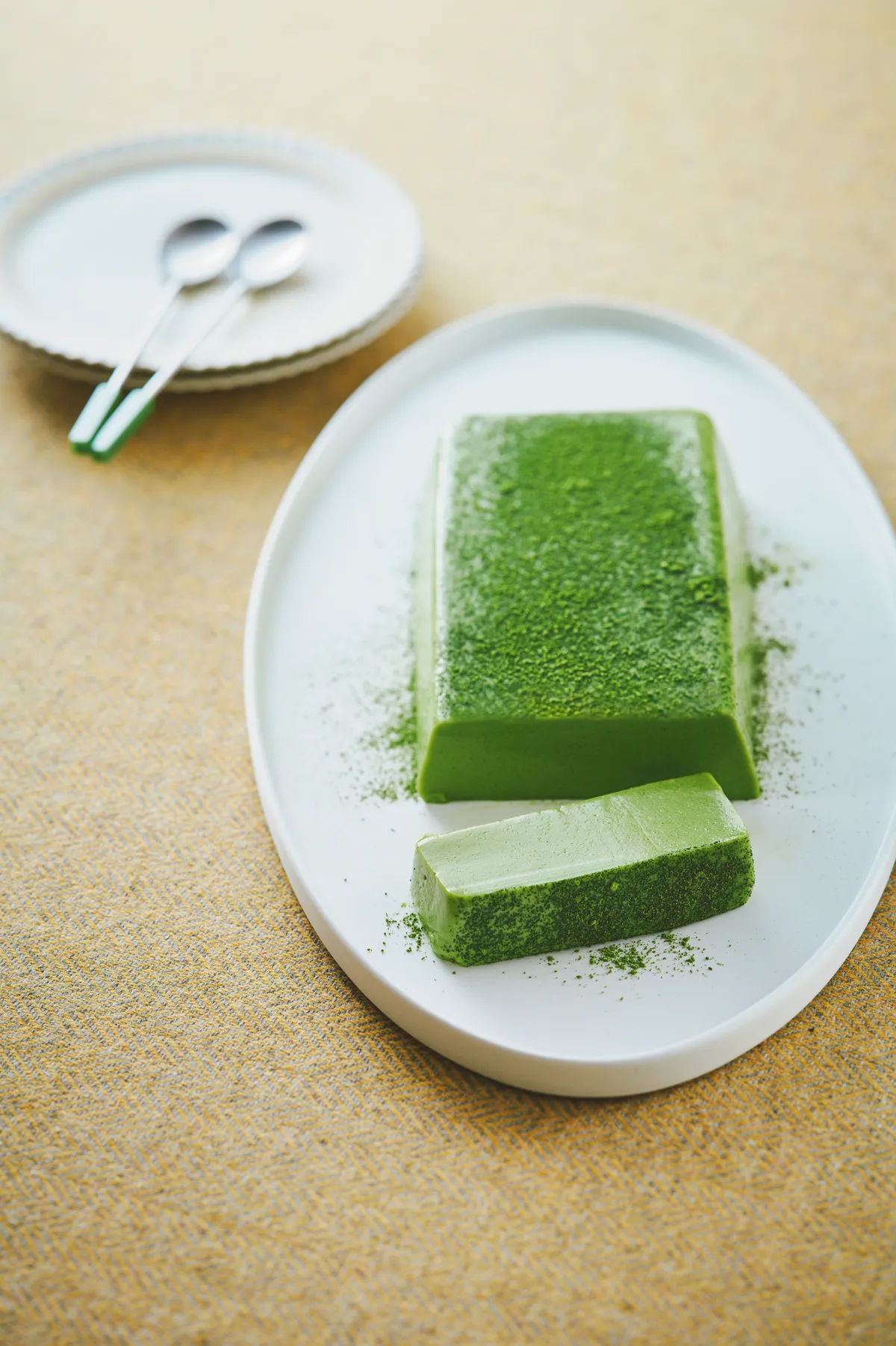 完成した抹茶ホワイトチョコテリーヌ