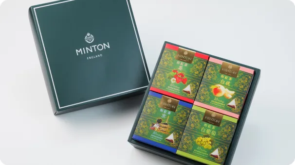 MINTON(ミントン)<ティーバッグ> 和紅茶 4箱ギフトセット(京・苺・白桃・白葡萄)の商品画像