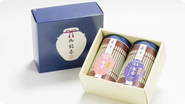 森半 銘茶五香(ごこう)詰合せ[煎茶 120g缶、雁が音 100g缶]の商品画像