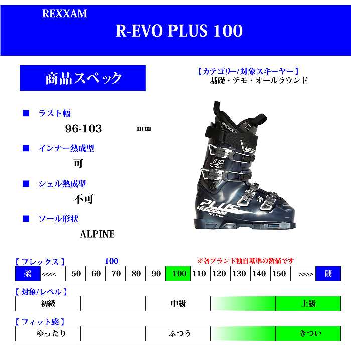 【美品】REXXAM レグザム R-EVO PLUS 100 スキーブーツ