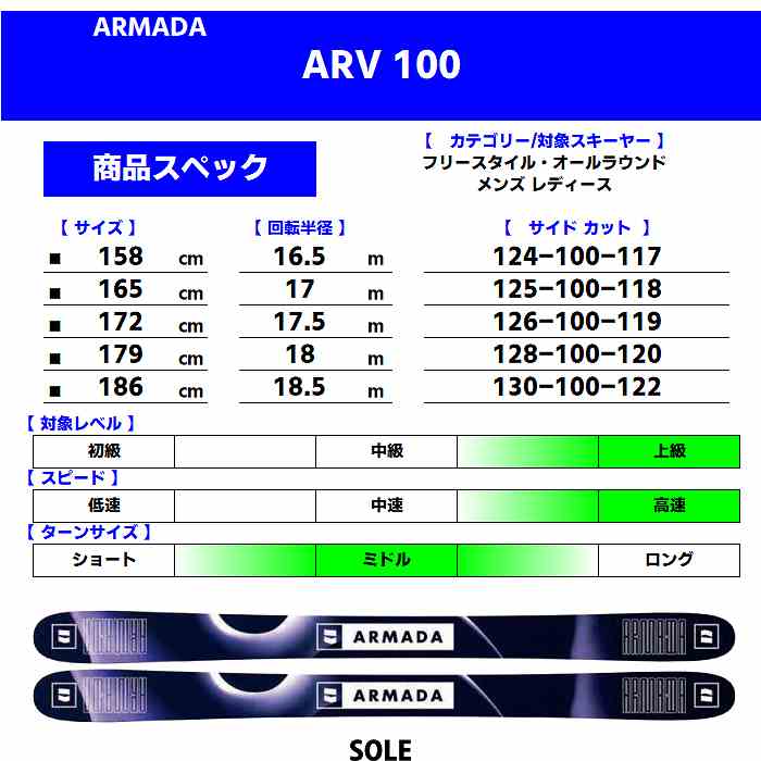 [スキー2点セット]アルマダ スキー板 2025 ARMADA ARV 100 + 25 TYROLIA ATTACK LYT 11 GW 110mm  ビンディングセット 24-25-モリヤマスポーツ公式オンラインストア