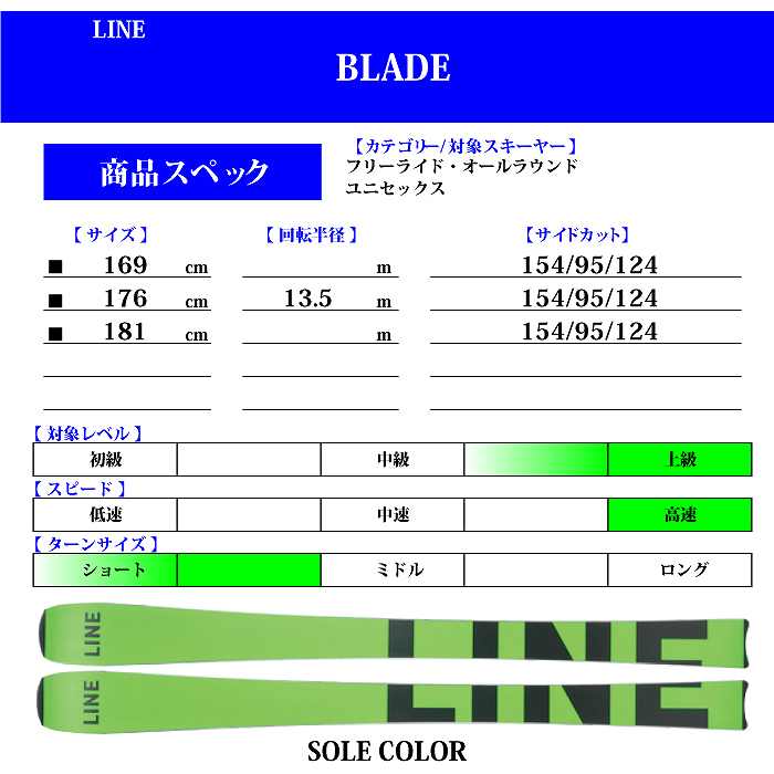 ライン スキー板 2024 LINE BLADE ブレイド 板単品 23-24 | スキー 