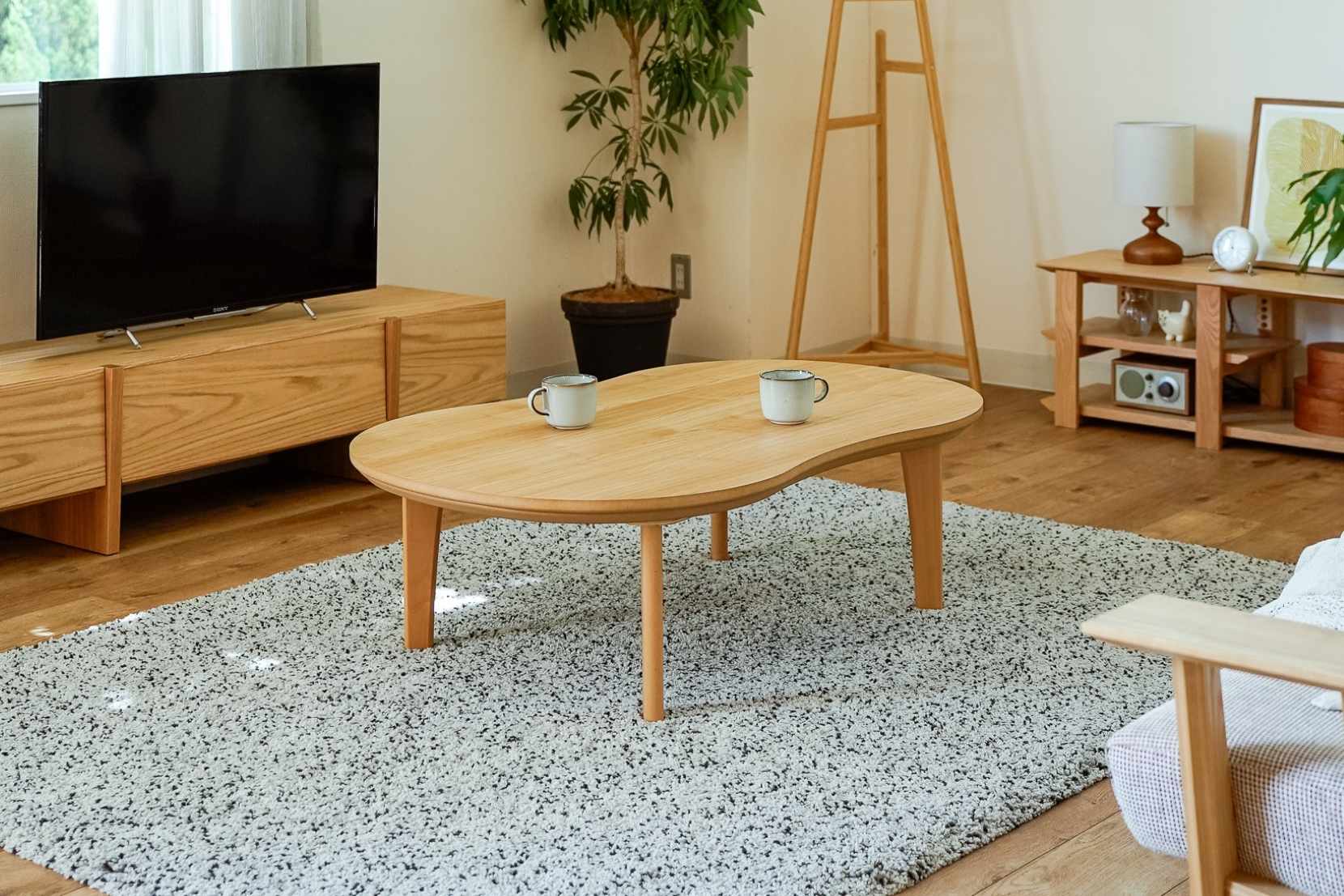 マロ リビングテーブル こたつ ロータイプ ハイタイプ 突板 木製