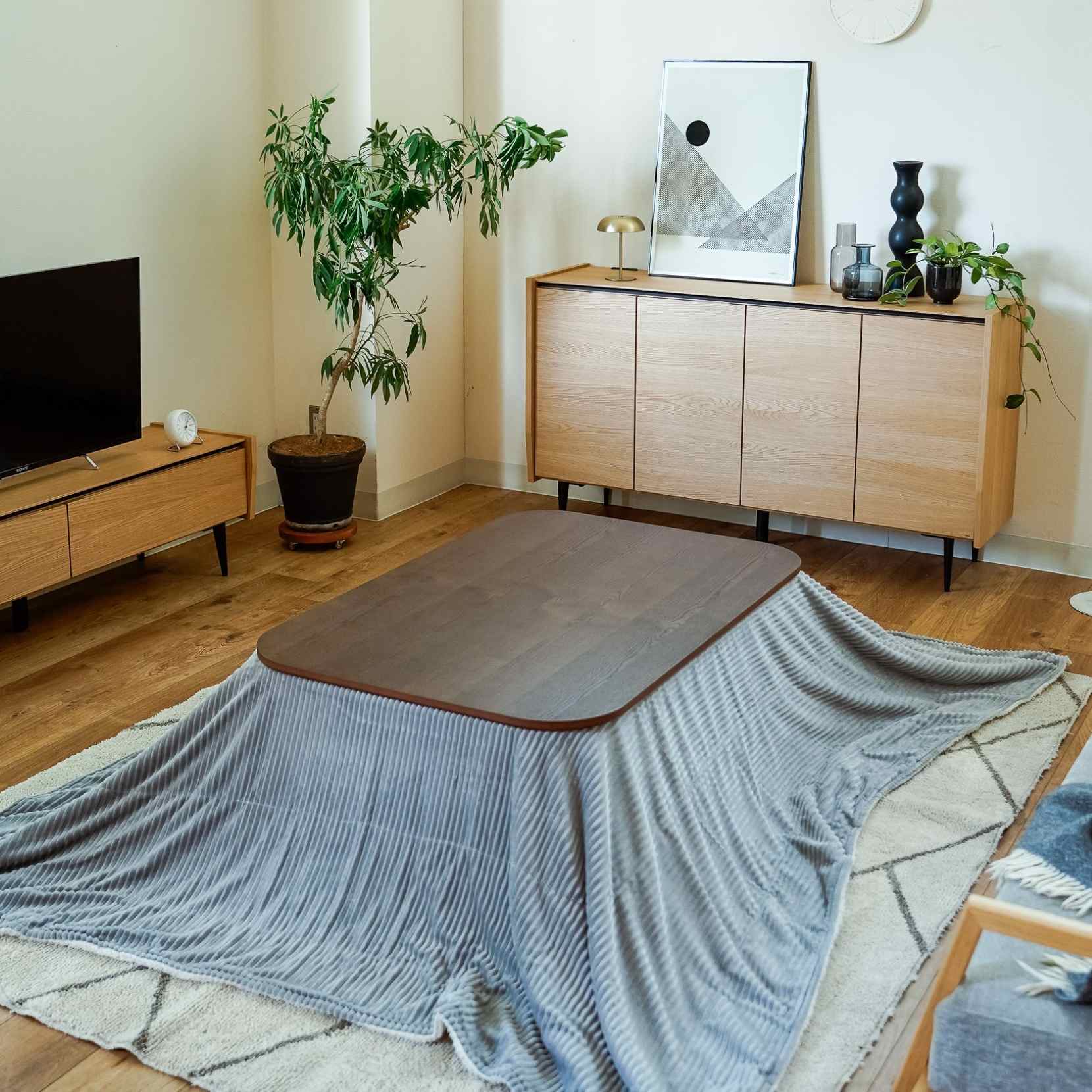 マロ リビングテーブル こたつ ロータイプ ハイタイプ 突板 木製