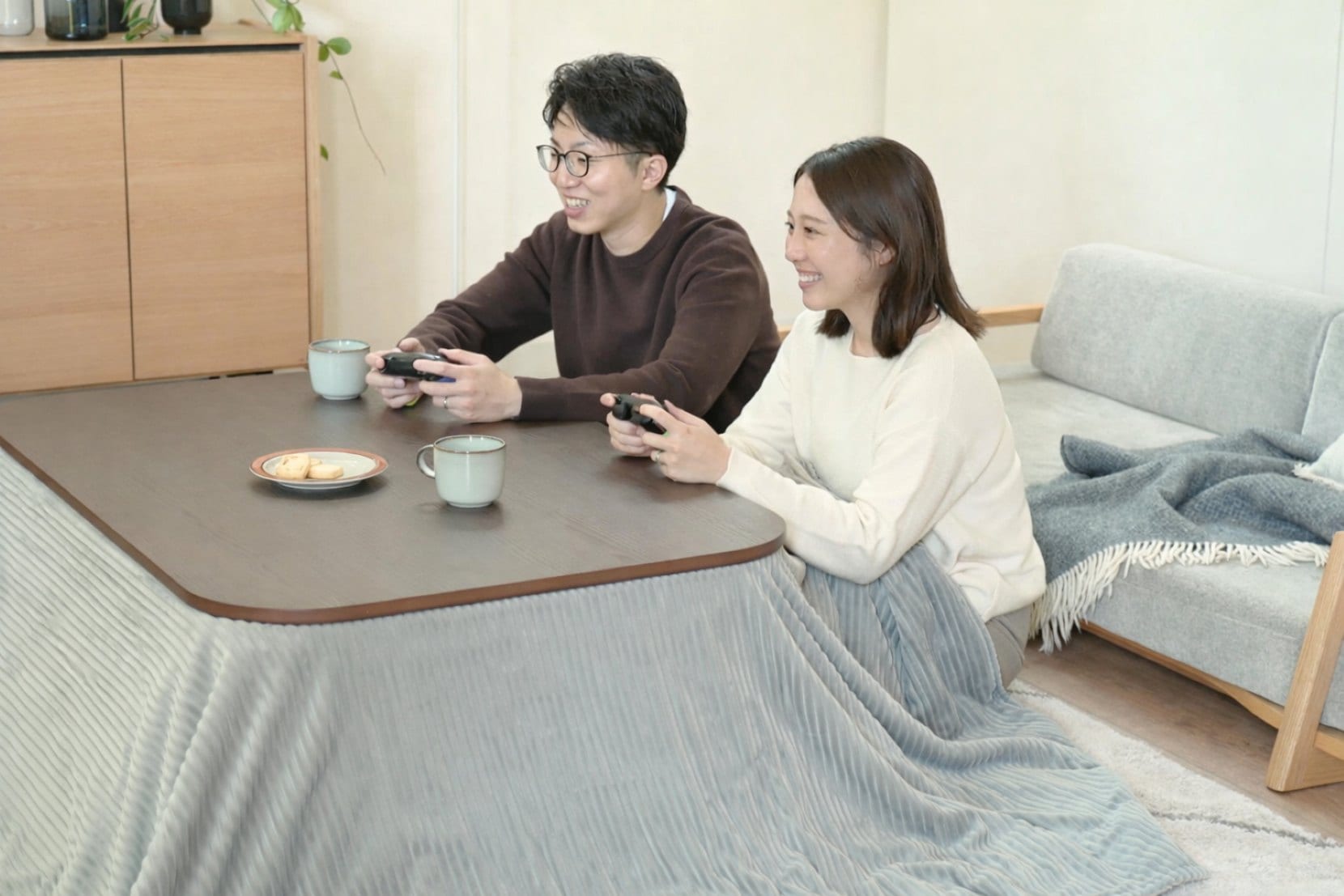 マロ リビングテーブル こたつ ロータイプ ハイタイプ 突板 木製