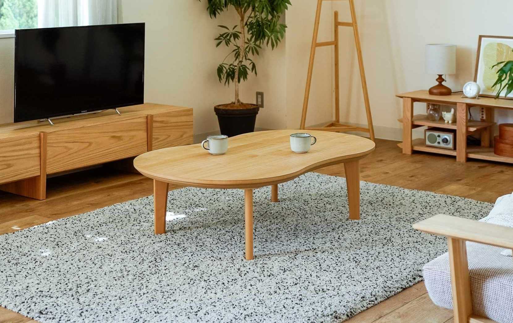 マロ　リビングテーブル　こたつ　ロータイプ　ハイタイプ　突板　木製