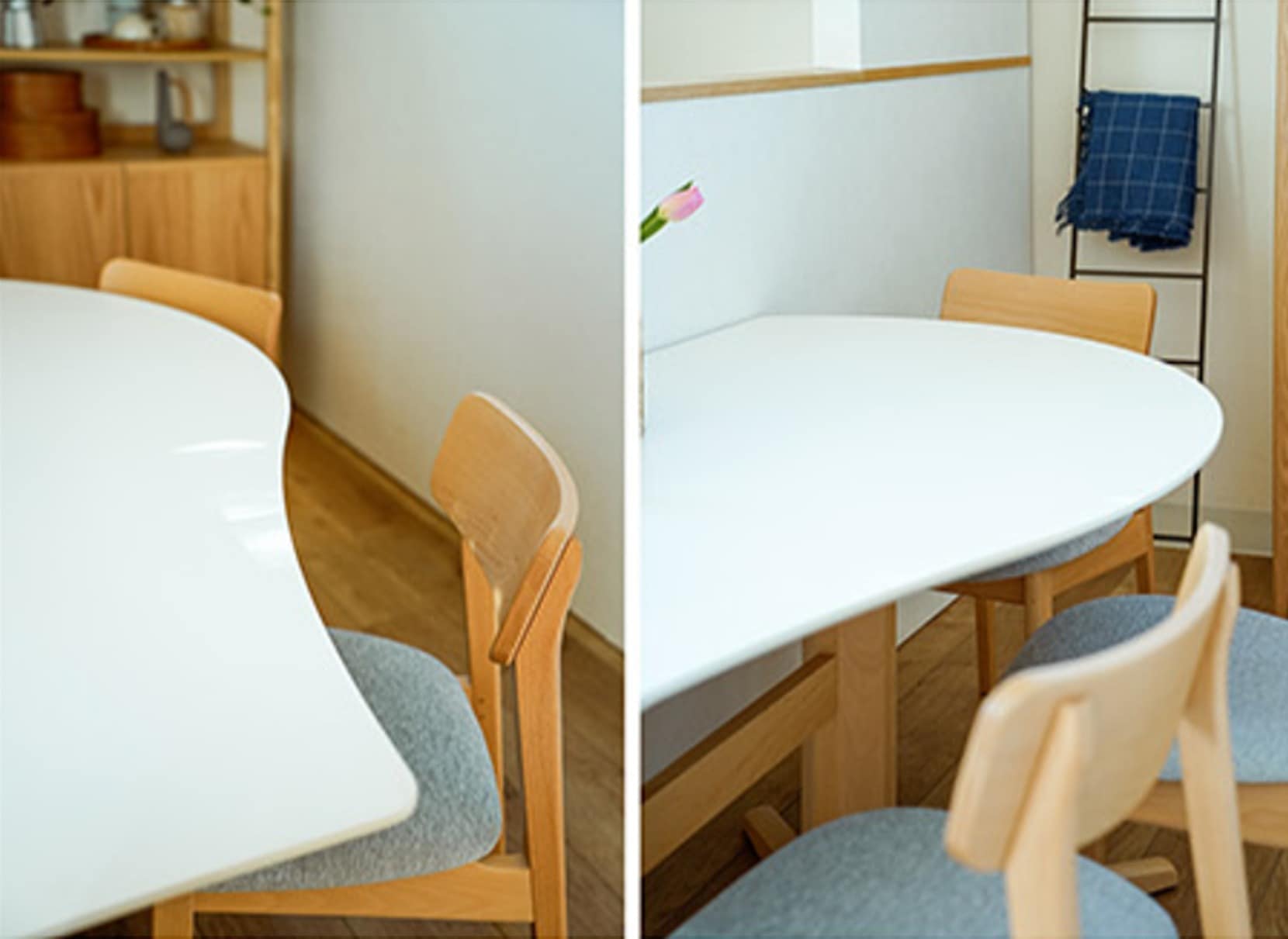 ポコム ダイニングテーブル スコット scot シモン simon クロップ clop  クミン cumin 突板天板 木製 タモ 省スペース マンション 2人暮らし 3人暮らし 核家族 かわいい おしゃれ