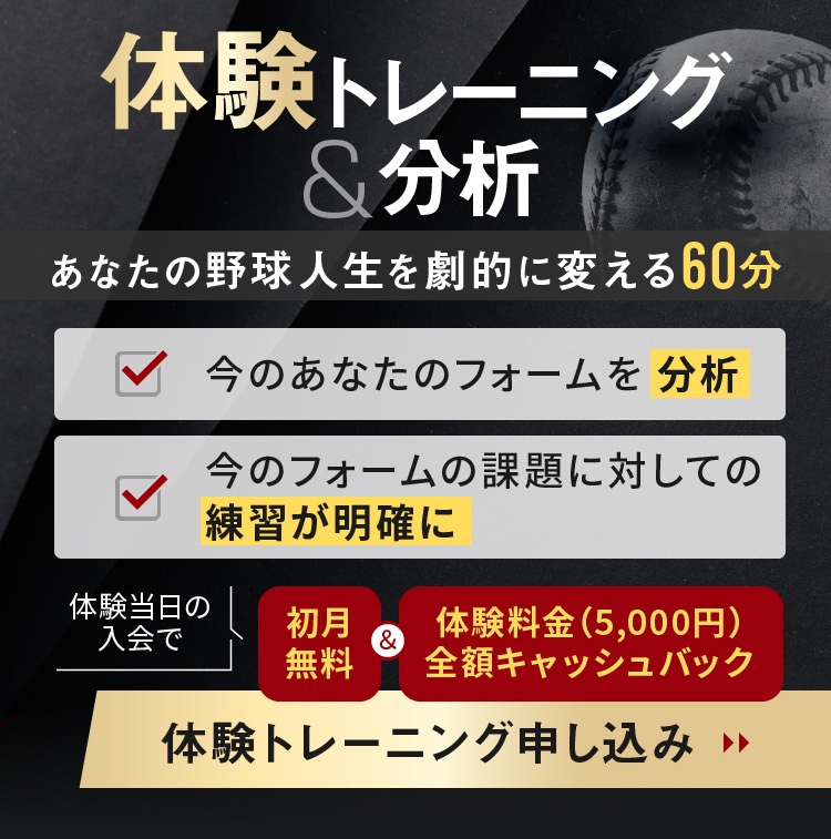 体験トレーニング＆分析 あなたの野球人生を劇的に変える60分