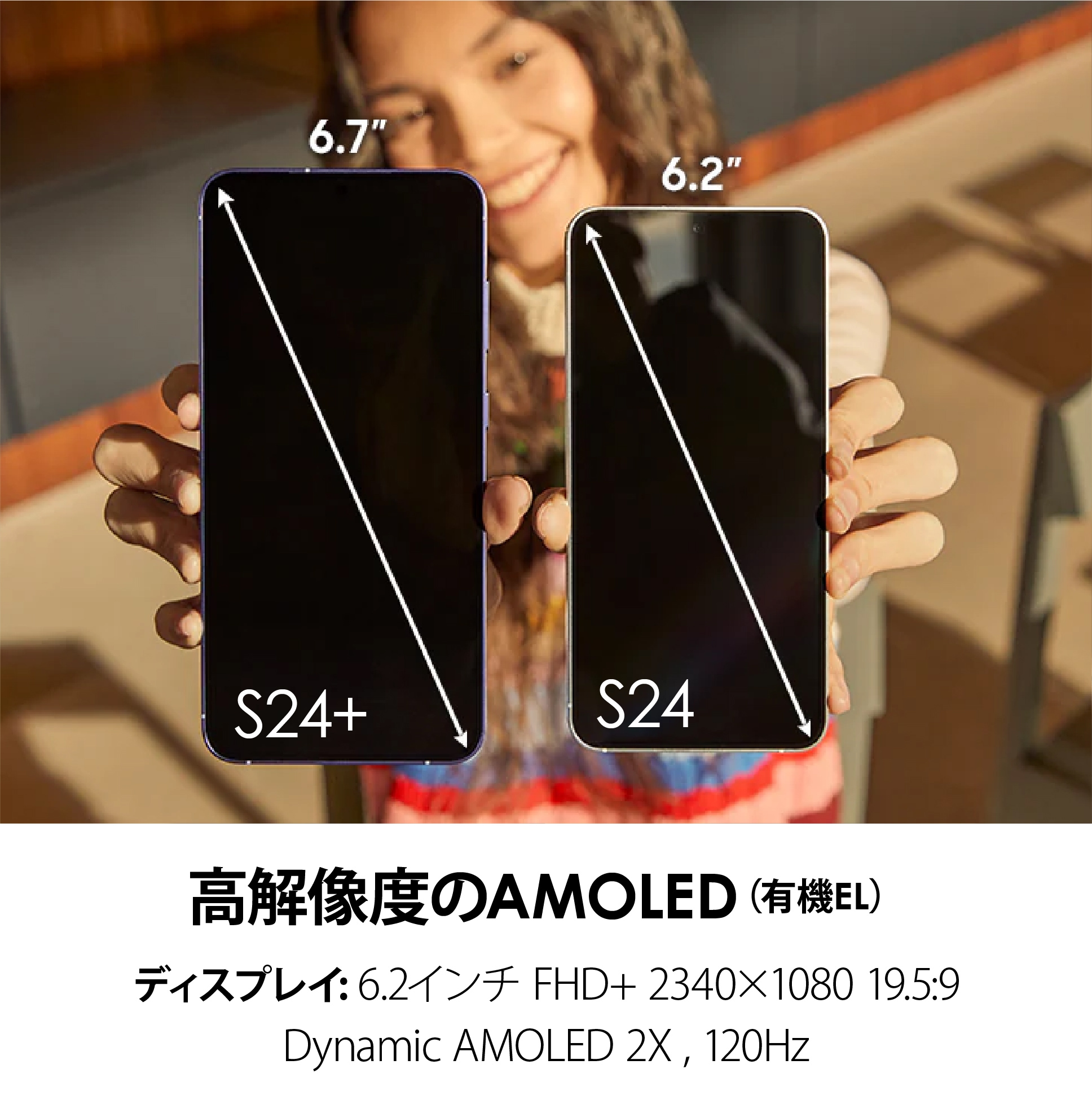 Samsung Galaxy S24 SM-S921BDS グローバル版 ディスプレイ