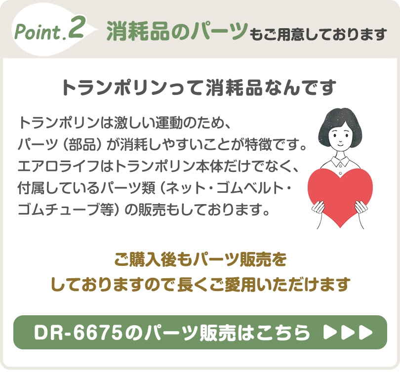 ポイント2 消耗品のパーツもご用意しております