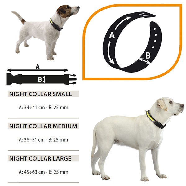 イタリアferplast社製 ナイトカラー S Night Medium 犬 くびわ 首輪 首回34から41cm 光る 夜 散歩 点灯 蛍光 ペットフードとペット用品通販サイトファンタジーワールド